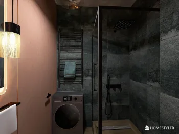 Интерьер ванной с душевой из плитки  смотреть на Basicdecor