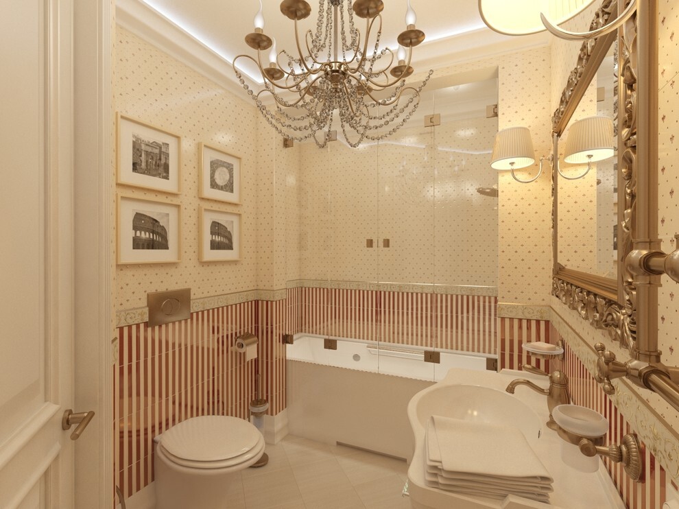 Интерьер ванной в классическом стиле и в стиле кантри