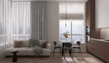 Интерьер гостиной с жалюзи  смотреть на Basicdecor