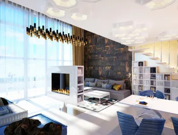 Интерьер гостиной c подсветкой в современном стиле смотреть на Basicdecor