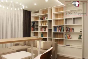 Интерьер с библиотекой и с подсветкой в современном стиле смотреть на Basicdecor