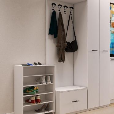 Интерьер прихожей с хранением обуви  смотреть на Basicdecor