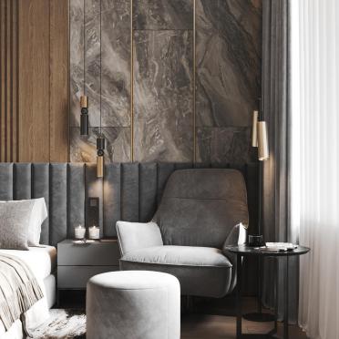Интерьер спальни с картинами над камином  смотреть на Basicdecor