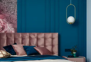 Интерьер спальни cветильниками над кроватью  смотреть на Basicdecor