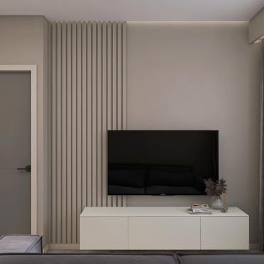 Интерьер с телевизором на рейках  смотреть на Basicdecor