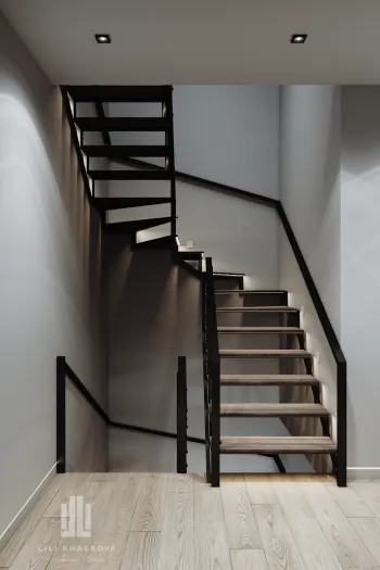 Интерьер с лестницей  смотреть на Basicdecor