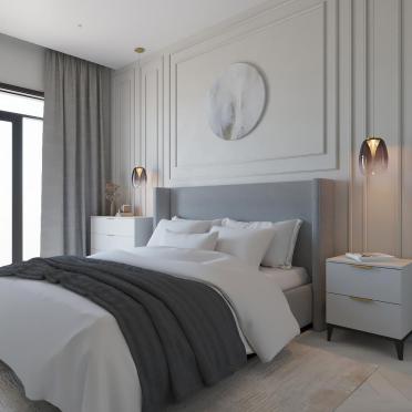 Интерьер спальни cветильниками над кроватью  смотреть на Basicdecor