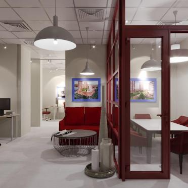 Интерьер офиса с проходной и ресепшном  смотреть на Basicdecor