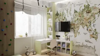 Интерьер детской c игровой зоной  смотреть на Basicdecor