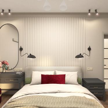 Интерьер спальни cветильниками над кроватью  смотреть на Basicdecor