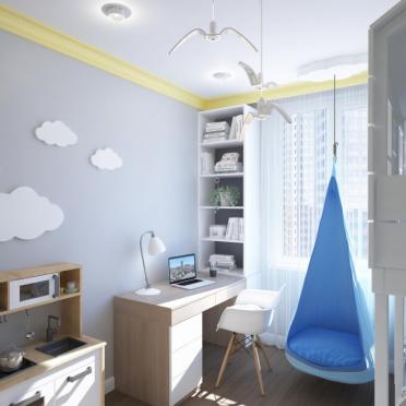 Интерьер детской c рабочим местом в современном стиле смотреть на Basicdecor