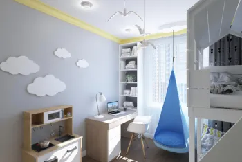 Интерьер детской c рабочим местом в современном стиле смотреть на Basicdecor