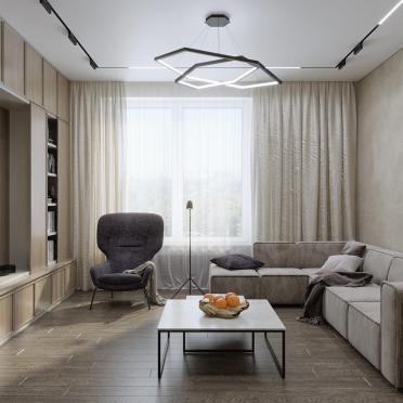Интерьер гостиной cветовыми линиями  смотреть на Basicdecor