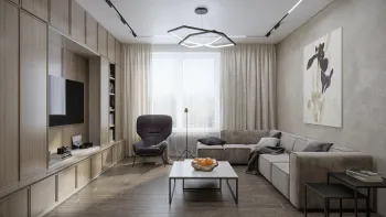 Интерьер гостиной cветовыми линиями  смотреть на Basicdecor