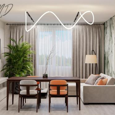 Интерьер гостиной cветовыми линиями  смотреть на Basicdecor