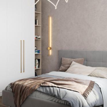 Интерьер спальни cветильниками над кроватью  смотреть на Basicdecor
