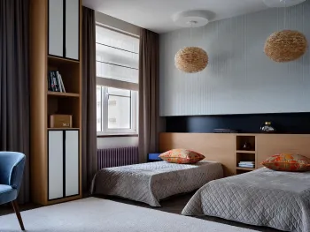 Интерьер спальни с две кровати  смотреть на Basicdecor