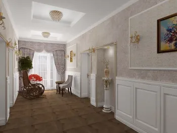 Интерьер коридора с проходной в классическом стиле смотреть на Basicdecor