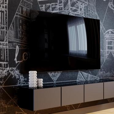 Интерьер с телевизором на стене  смотреть на Basicdecor