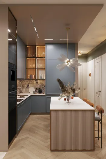 Интерьер кухни c островом  смотреть на Basicdecor