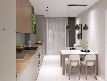 Интерьер кухни c обеденной зоной в современном стиле и эко смотреть на Basicdecor
