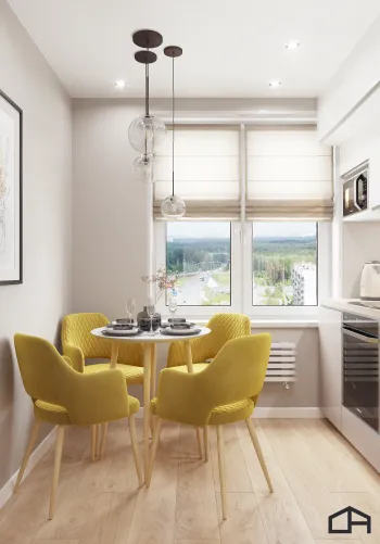 Интерьер кухни с жалюзи  смотреть на Basicdecor