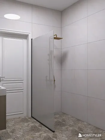 Интерьер ванной с душевой из плитки  смотреть на Basicdecor