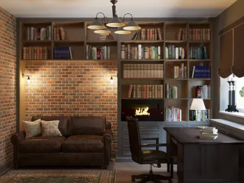 Интерьер c рабочим местом в современном стиле и в стиле лофт смотреть на Basicdecor
