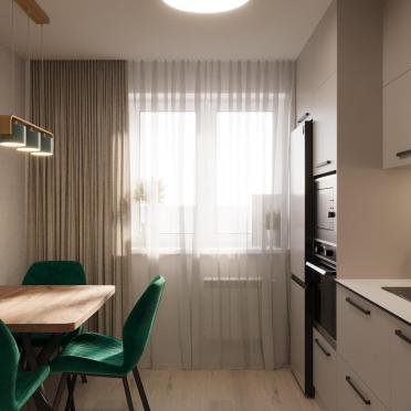 Интерьер кухни cветильниками над столом  смотреть на Basicdecor