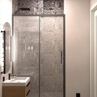 Интерьер ванной с душевой из плитки  смотреть на Basicdecor