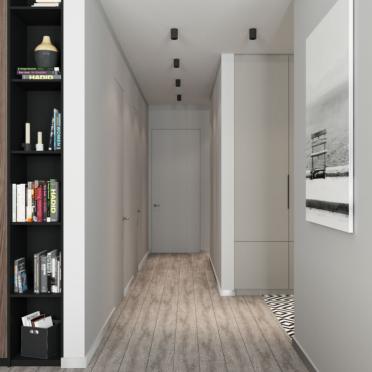 Интерьер коридора c рабочим местом в современном стиле смотреть на Basicdecor