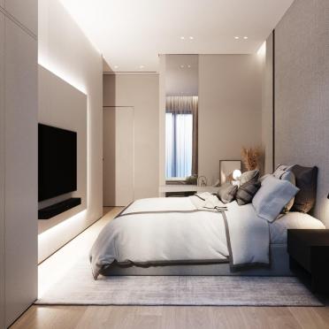 Интерьер спальни cветильниками над кроватью  смотреть на Basicdecor