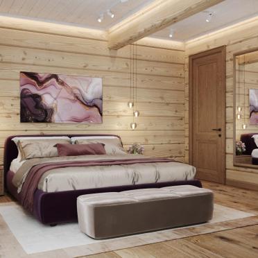 Интерьер спальни с в деревянном доме  смотреть на Basicdecor