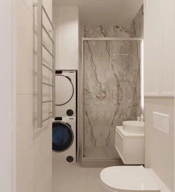 Интерьер ванной с постирочной  смотреть на Basicdecor