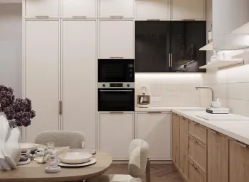 Интерьер кухни с кухней-нишей  смотреть на Basicdecor