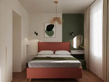 Интерьер спальни cветильниками над кроватью  смотреть на Basicdecor
