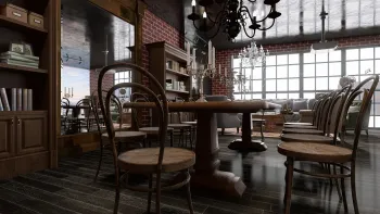 Интерьер кафе и ресторана в стиле лофт смотреть на Basicdecor
