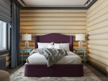Интерьер спальни с в деревянном доме  смотреть на Basicdecor