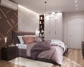 Интерьер спальни cветильниками над кроватью  смотреть на Basicdecor