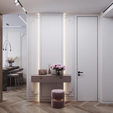 Интерьер прихожей с нишей с подсветкой и с подсветкой  смотреть на Basicdecor