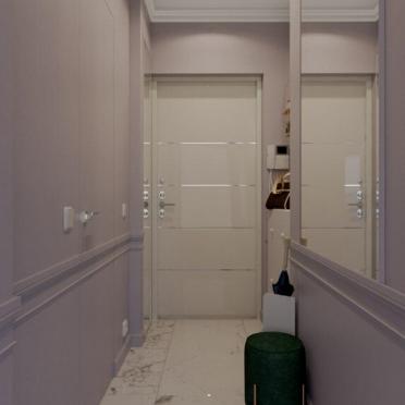 Интерьер коридора с проходной и зеркалом на двери  смотреть на Basicdecor