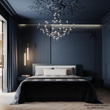 Интерьер спальни cветильниками над кроватью  смотреть на Basicdecor