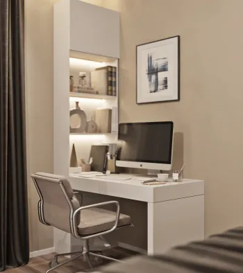 Интерьер c рабочим местом в современном стиле смотреть на Basicdecor