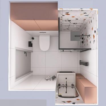 Интерьер ванной cовмещенным санузлом  смотреть на Basicdecor
