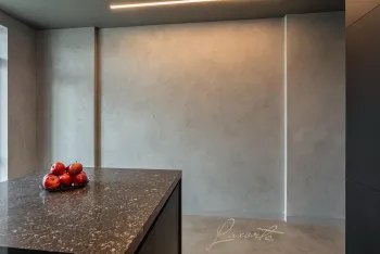 Интерьер кухни с нишей с подсветкой  смотреть на Basicdecor