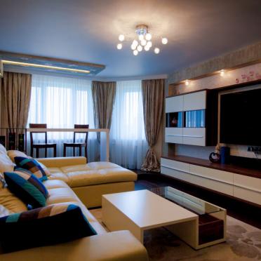 Интерьер гостиной c подсветкой в современном стиле смотреть на Basicdecor