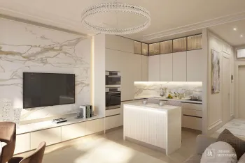 Интерьер кухни c подсветкой  смотреть на Basicdecor
