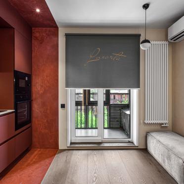 Интерьер кухни с жалюзи и дверными жалюзи  смотреть на Basicdecor