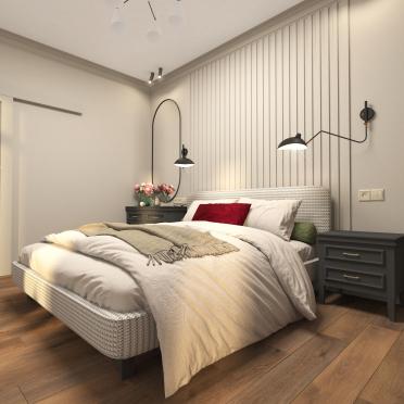 Интерьер спальни cветильниками над кроватью  смотреть на Basicdecor