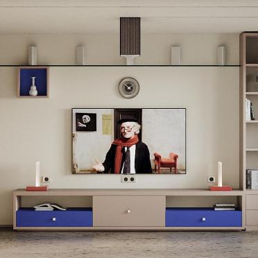 Интерьер гостиной с телевизором на стене  смотреть на Basicdecor